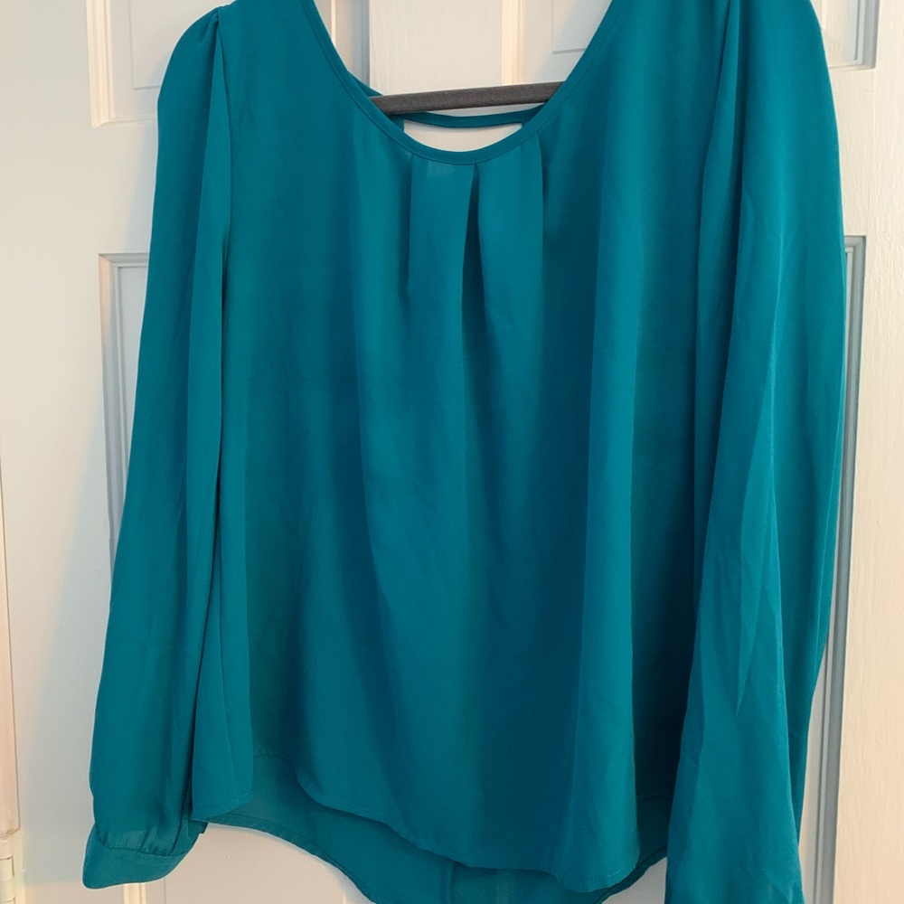 Teal flowy blouse